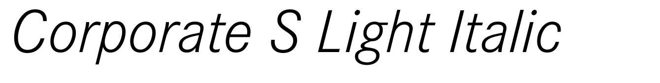 Corporate S Light Italic